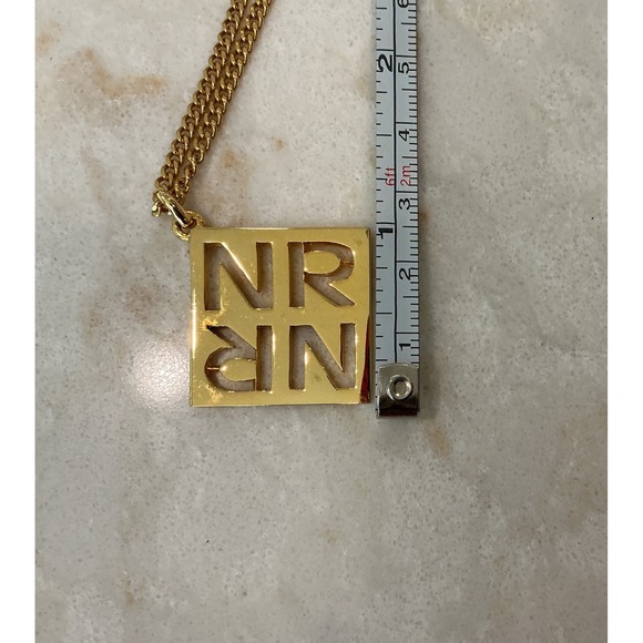 NR Gold Tone‎ Initial Pendant Necklace Statement Jewelry Fashion
